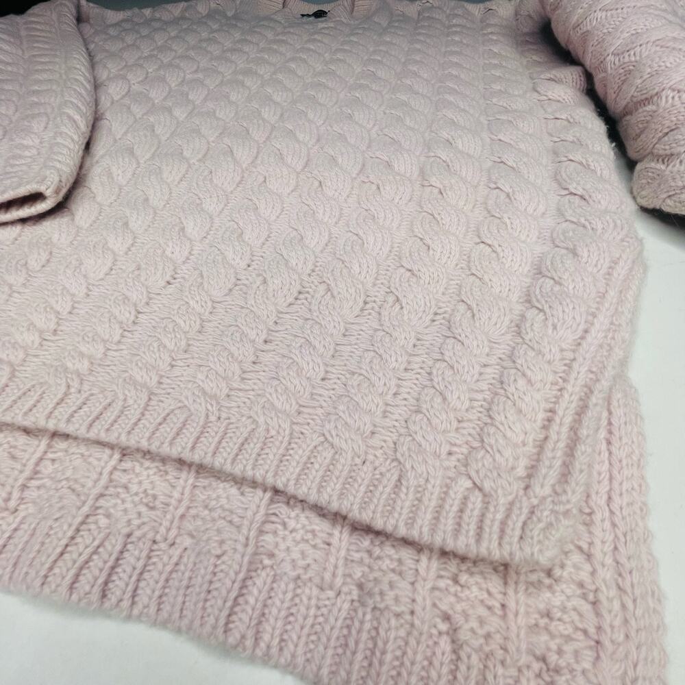 Theory Womens Karenia crew cable knit pullover sweater XS pink wool/cashmere - Picture 9 of 9